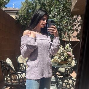 ANTHROPOLOGIE Sleeping On Snow Off Shoulder Sweater Size M